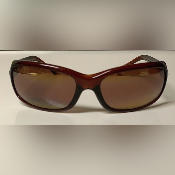 1990s Vintage Unisex Adult MAUI JIM Polished Sepia Brown Sunglasses w/ Zip Case - Picture 9 of 16